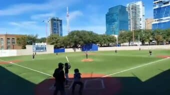 Hit for a double @ Mavs ball park Image
